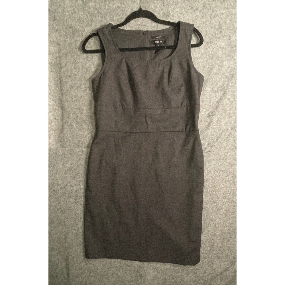 Style & Co Womens Gray Sleeveless Stretch Sheath Career Dress Size 4
